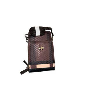 Brown Small Crossbody Bag Mini Cell Phone Pouch Shoulder Strap Bag Purse